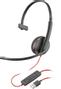 POLY Blackwire 3210 - Blackwire 3200 Series - headset - på örat - kabelansluten - aktiv brusradering - USB-A - svart - Skype-certifierat, Avaya-certifierad, Cisco Jabber Certified