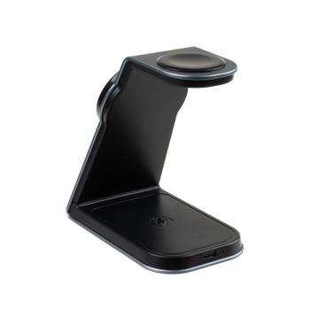 FIXED 3in1 Mag Aluminium trådløs opladningsstation Sort (FIXMPOS-AL-GR)