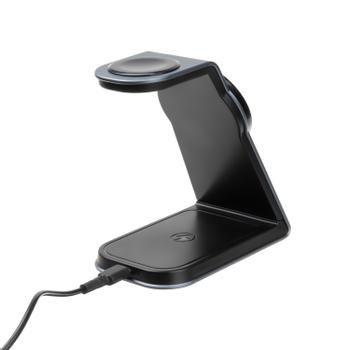 FIXED 3in1 Mag Aluminium trådløs opladningsstation Sort (FIXMPOS-AL-GR)