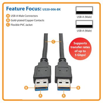 TRIPP LITE Usb Cable 1.8 M Usb 3.2 Gen 1 (U320-006-BK)