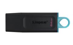 KINGSTON DataTraveler Exodia - USB flash drive - 64 GB - USB 3.2 Gen 1 - black with teal