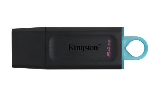 KINGSTON DataTraveler Exodia - USB flash drive - 64 GB - USB 3.2 Gen 1 - black with teal (DTX/64GB)