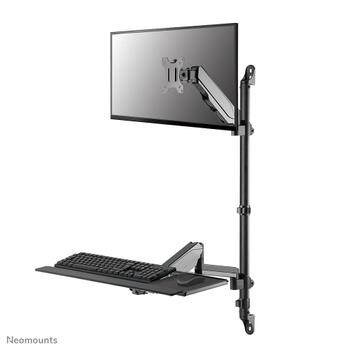 Neomounts by Newstar wall mounted sit-stand workstation Screen Keyboard & Mouse (WL90-325BL1)