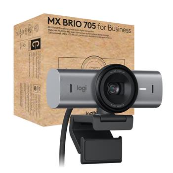 LOGITECH MX Brio 705 for Business - Webcam - Farbe - 8,5 MP - 4096 x 2160 - Audio - kabelgebunden - USB-C (960-001530)