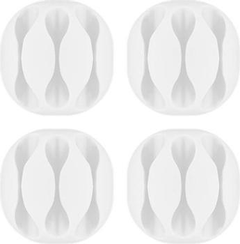 GOOBAY 3-slot cable management,  white, white - 4-piece set for organising and attaching cables (70373)