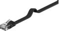 GOOBAY Flat U/UTP Cat6 patchkabel, guldplätterade kontakter, 3m, svart