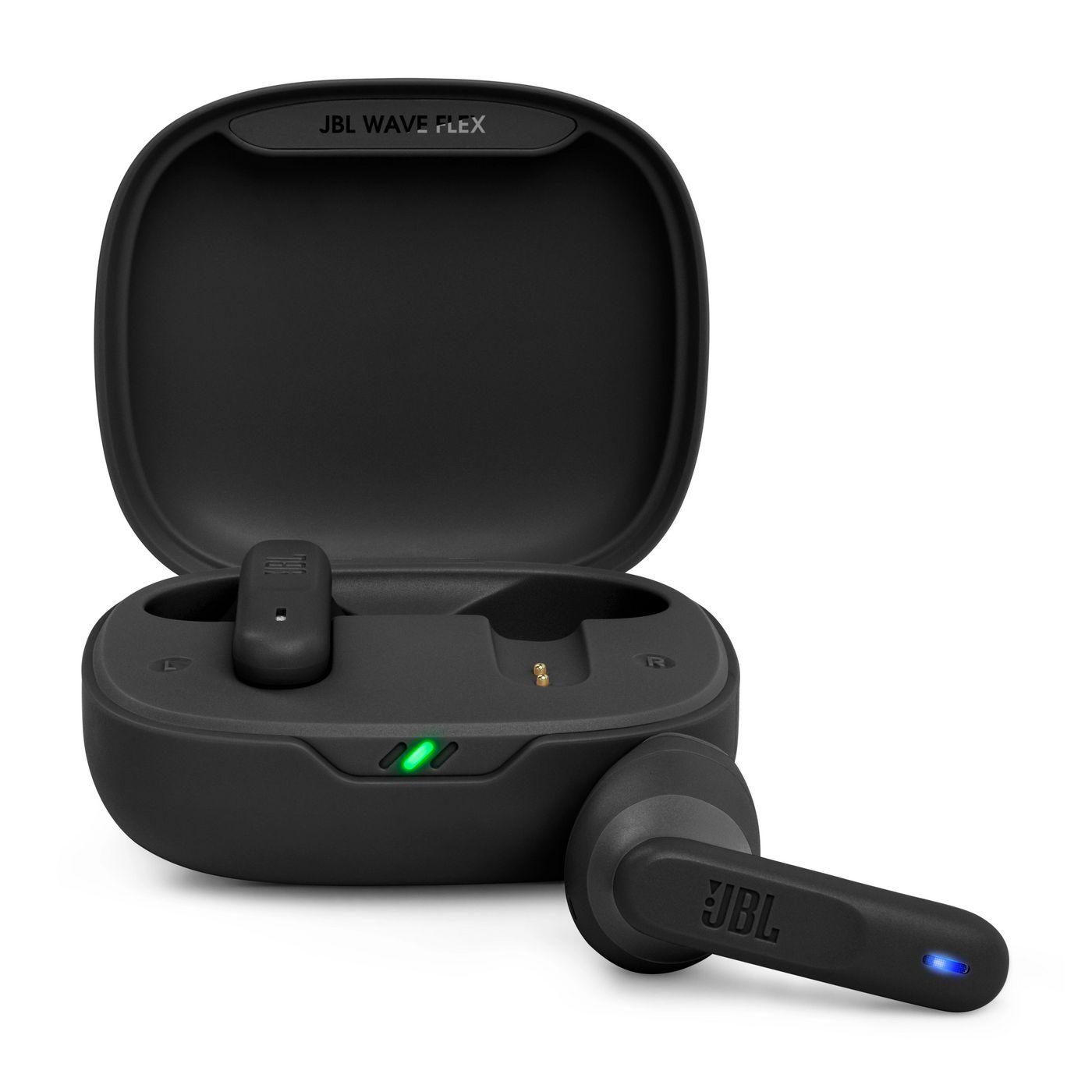 JBL Wave Flex Trådløse Ørepropper, In-Ear (sort) Bluetooth, opptil 32t (8+24) spilletid, Deep Sound Bass, ergonomisk, IP54