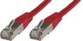 MICROCONNECT F/UTP CAT6 0.25m Red LSZH