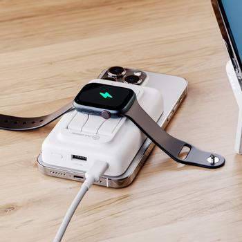 ALOGIC 4-i-1 Magsafe Wireless Powerbank 10000mAh Hvit, Sølv (L10KPBWH)