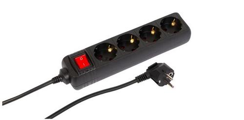 MICROCONNECT 4-way Schuko Socket on/off (MC-GRU0043BS)