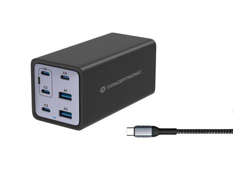 CONCEPTRONIC 6-Port 200W Gan Usb Pd  (OZUL06BE)