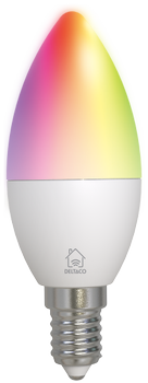 DELTACO LED-pære, E14, C37, WiFI 2,4GHz, 4.9W, 470lm, RGB (SH-LE14C37RGB02)