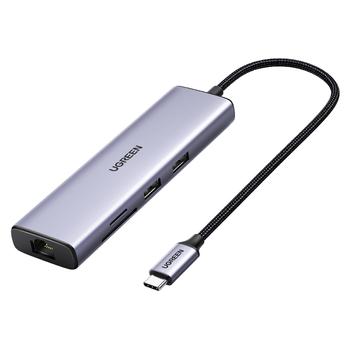 UGREEN Usb-C Multifunction Adapter With Ethernet Interface USB hub - 7 ports - Sølv (60515-UG)