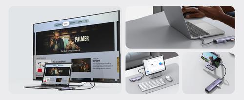 UGREEN Usb-C Multifunction Adapter With Ethernet Interface USB hub - 7 ports - Sølv (60515-UG)