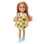 BARBIE Chelsea Doll Heart-Print Dress With Brunette Hair & Brown Eyes 15cm