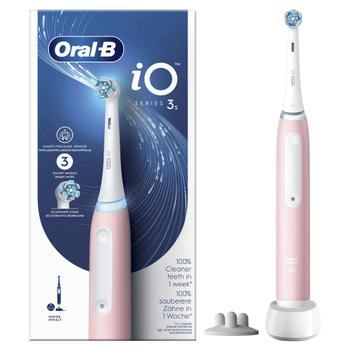 Oral-B Oral-B iO 3 Elektrisk Tannbørste (rosa) 3 børsteinnstillinger,  iO teknologi,  smart trykksensor (730843)