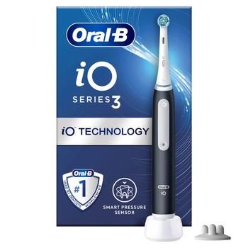 Oral-B Oral-B iO 3 Elektrisk Tannbørste (sort) 3 børsteinnstillinger,  iO teknologi,  smart trykksensor (730898)