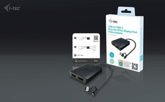I-TEC USB-A/C 2X DP ADAPTER DUAL 4K DP VIDEO ADAPTER ACCS (CADUAL4KDP)