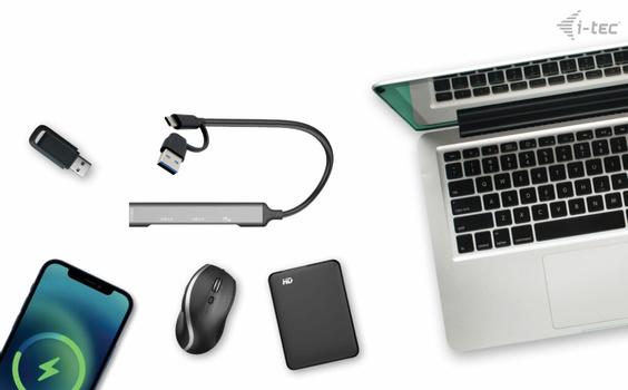 I-TEC USB-A/ USB-C 4 PORT HUB 1X USB-C 3.1+3X USB 2.0 PERP (CAHUBMETALMINI4)