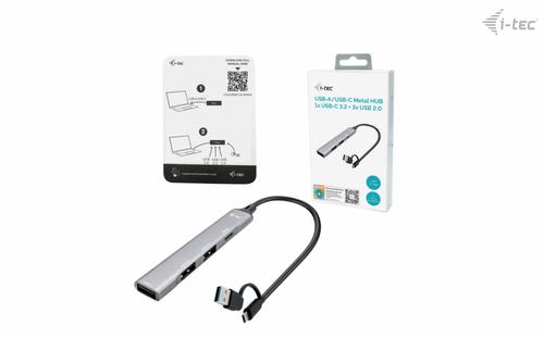 I-TEC USB-A/ USB-C 4 PORT HUB 1X USB-C 3.1+3X USB 2.0 PERP (CAHUBMETALMINI4)