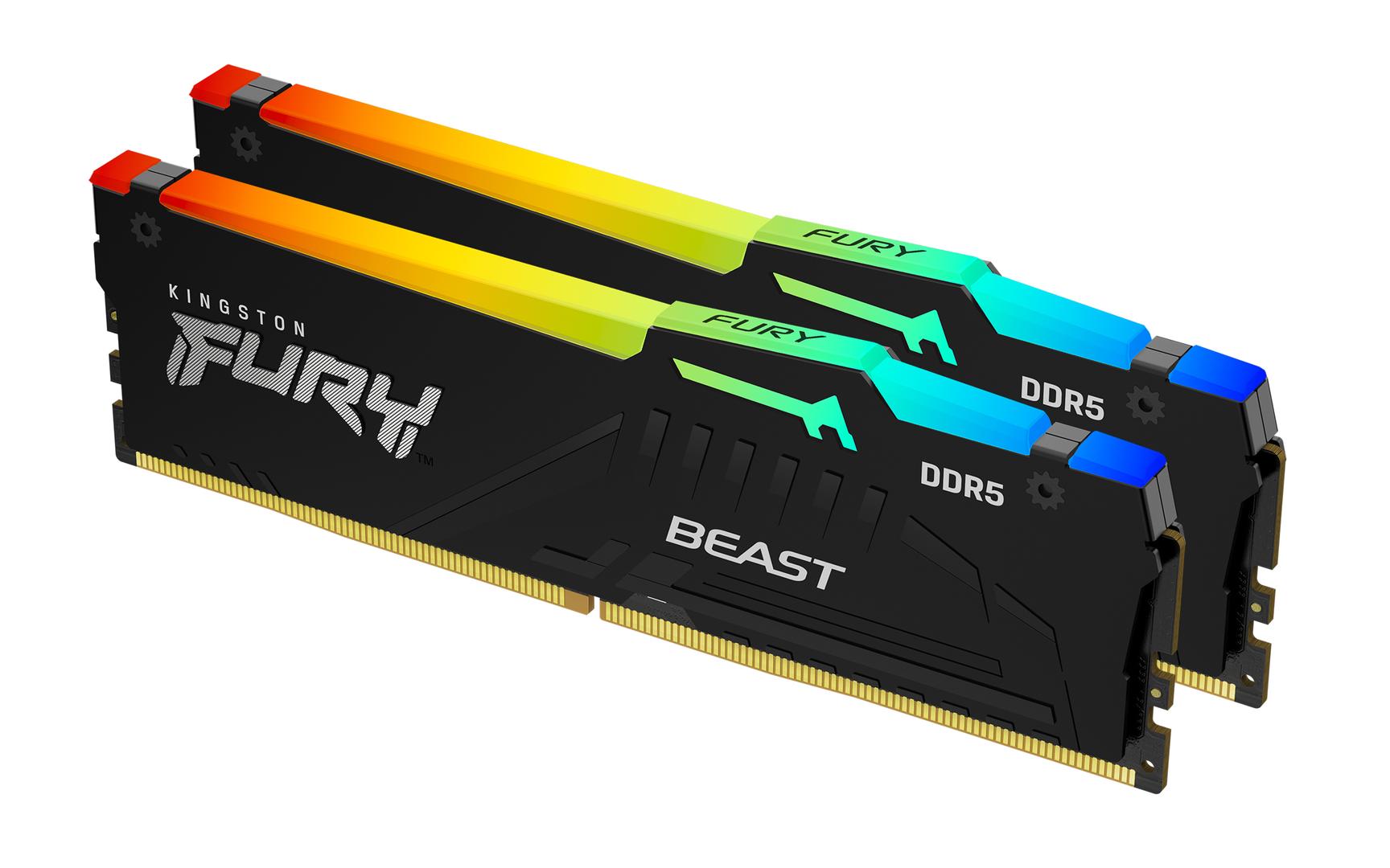 Kingston - FURY Beast RGB 32GB 6000MHz DDR5 (2x 16GB) CL30-36-36, AMD EXPO, 1.4V