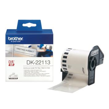 Brother P-Touch DK-22113 transparant continue length film 62mm x 15.24m (DK22113)