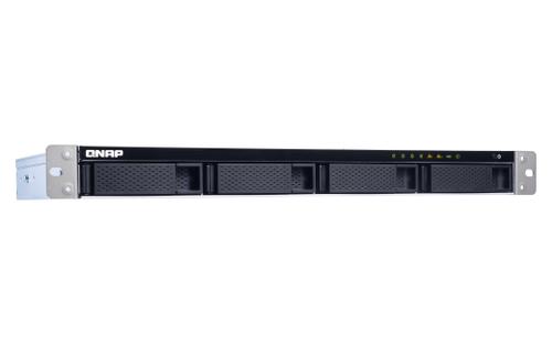 QNAP 4-Bay quad-core 1.7 GHz short-depth rackmount NAS with 100W power supply 2GB DDR3 SODIMM RAM max 8GB SATA 6Gb/s 1x 10GbE (TS-431XEU-2G)