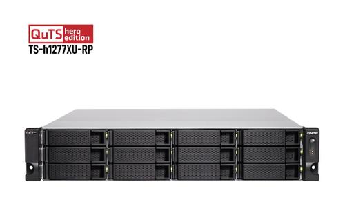 QNAP TS-h1277XU-RP - NAS server - 12 bays - rack-mountable - SATA 6Gb/s - RAID RAID 0, 1, 5, 6, 10, 50, JBOD, 5 hot spare, 6 hot spare, 60, 10 hot spare, RAID TP - RAM 128 GB - Gigabit Ethernet / 10 G (TSH1277XURP3700X128G)