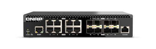 QNAP QSW-M3216R-8S8T Managed Switch 16 port of 10GbE port speed 8 port SFP+ 8 port 10gbE RJ45 half-rackmount design (QSW-M3216R-8S8T)