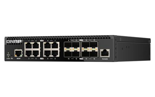QNAP QSW-M3216R-8S8T Managed Switch 16 port of 10GbE port speed 8 port SFP+ 8 port 10gbE RJ45 half-rackmount design (QSW-M3216R-8S8T)