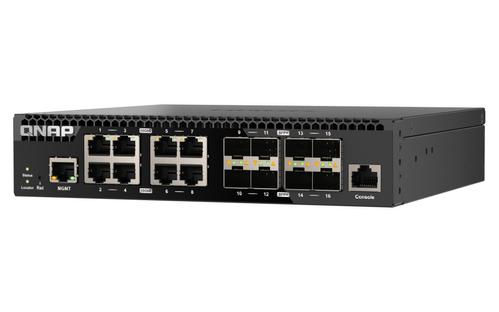 QNAP QSW-M3216R-8S8T Managed Switch 16 port of 10GbE port speed 8 port SFP+ 8 port 10gbE RJ45 half-rackmount design (QSW-M3216R-8S8T)