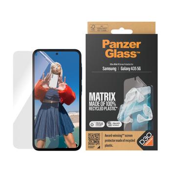 PanzerGlass Galaxy A35 5G MATRIX skjermbeskytter Laget av 100% resirkulert plast, med D3O, enkel installasjon (7361)