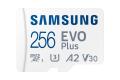 SAMSUNG EVO PLUS microSD 256GB 2024 incl. SD Adapter memory card UHS-I U3 Full HD and 4K UHD 160 MB/s read