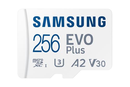 SAMSUNG EVO PLUS microSD 256GB 2024 incl. SD Adapter memory card UHS-I U3 Full HD and 4K UHD 160 MB/s read (MB-MC256SA/EU)