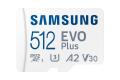 SAMSUNG EVO PLUS microSD 512GB 2024 incl. SD Adapter memory card UHS-I U3 Full HD & 4K UHD 160 MB/s read