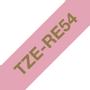 BROTHER TZe-RE54 - Satin - gold on pink - Roll (2.4 cm x 4 m) 1 cassette(s) ribbon tape - for Brother PT-D600, P-Touch PT-3600, D600, D800, E550, P750, P900, P950, P-Touch EDGE PT-P750