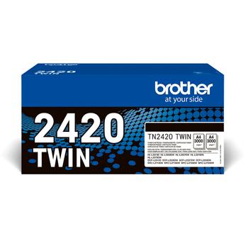 BROTHER TN-2420TWIN Black Toner Cartridge ISO Yield up to 2 x 3 000 pages (Order Multiples of 3) NS (TN2420TWIN)