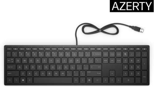 HP Pavilion 300 - Keyboard - USB - Belgium AZERTY - jet black (4CE96AA#AC0)