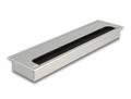 DELOCK Cable grommet for table mounting 300 x 80 x 28 mm silver