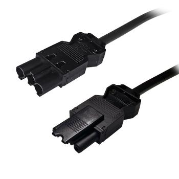 DELTACO GST18 power cable, GST18 male - GST18 female, black, 0,3m (DEL-118E03)