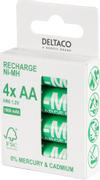 DELTACO Ultimate NiMh rechargeable LR6/AA size 1900mAh 4pack (SG)