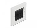 DELOCK Cable Management Cover 86 x 86 mm with black Brush Strips