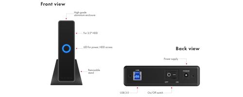 ICY BOX 3,5" Sata (I-III) HDD Kabinett 6Gbit/s HDD til USB 3.2 Gen 1, UASP (60145)