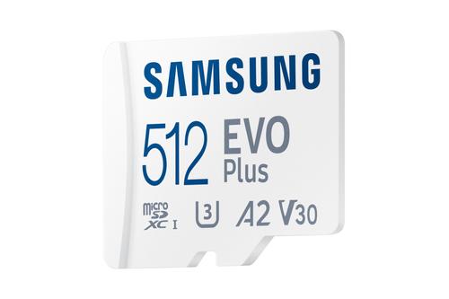 SAMSUNG EVO PLUS microSD 512GB 2024 incl. SD Adapter memory card UHS-I U3 Full HD & 4K UHD 160 MB/s read (MB-MC512SA/EU)