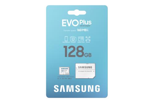 SAMSUNG EVO PLUS microSD 128GB 2024 incl. SD Adapter memory card UHS-I U3 Full HD & 4K UHD 160 MB/s read (MB-MC128SA/EU)