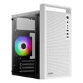 AEROCOOL CS-109-G-WT-v1 - MT - ATX - sidepanel med vindue (hærdet glas) - ingen strømforsyning (ATX) - hvid - USB/Lyd
