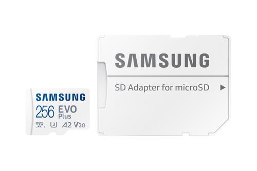 SAMSUNG EVO PLUS microSD 256GB 2024 incl. SD Adapter memory card UHS-I U3 Full HD & 4K UHD 160 MB/s read (MB-MC256SA/EU)