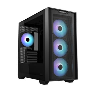 ASUS A21 PLUS mATX Case with 4 Pre-installed ARGB Fans, BTF support - Black (90DC00H0-B19010)