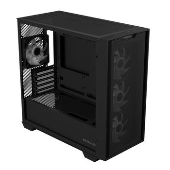 ASUS A21 PLUS mATX Case with 4 Pre-installed ARGB Fans, BTF support - Black (90DC00H0-B19010)