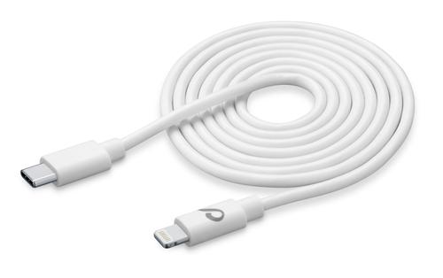 CELLULAR LINE Power Cable - Lightning-kabel 24 pin USB-C hann til Lightning hann - 3 m - hvit (USBDATAC2LMFI3MW)